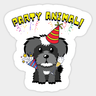 Party Animal Schnauzer Sticker